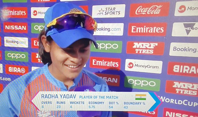 Radha Yadav player of the match