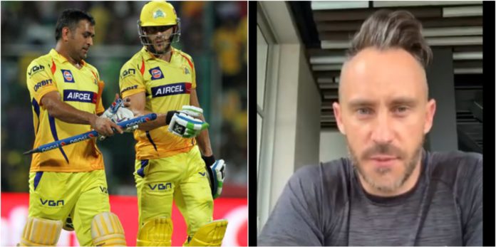 CSK's Faf du Plessis and MS Dhoni