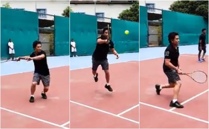 Sachin Tendulkar playing Tennis