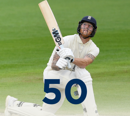 Ben Stokes reached his half century in second test against West Indies