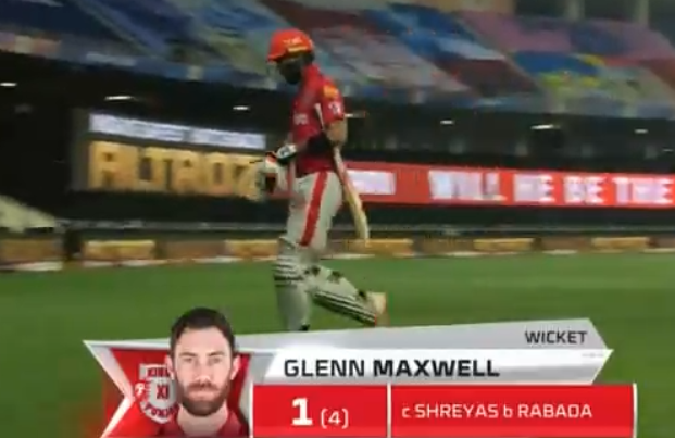 Maxwell dismissed for one run