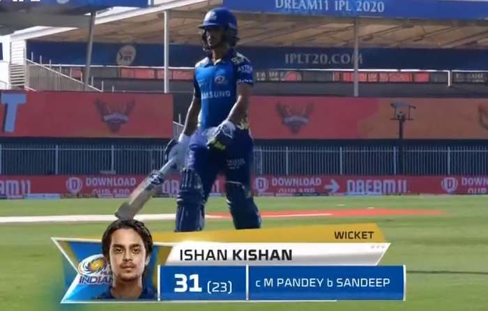 Kishan dismissed for 31 runs