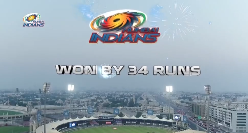 Mumbai Indians won by 34 runs