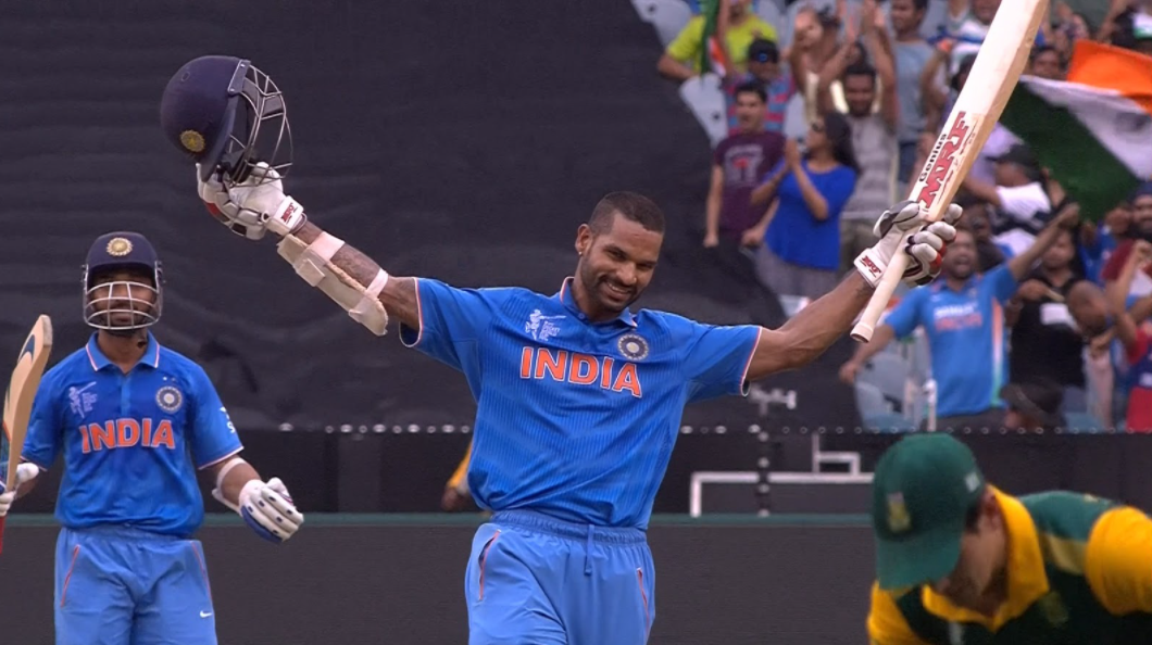 Dhawan scored 137 against South Africa in World Cup 2015