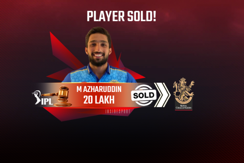 Mohammed Azharuddeen roped by RCB for Rs. 20L in IPL 2021 Auction
