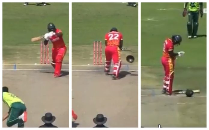 Pakistan bowler breaks Tinashe Kamunhukamwe's helmet