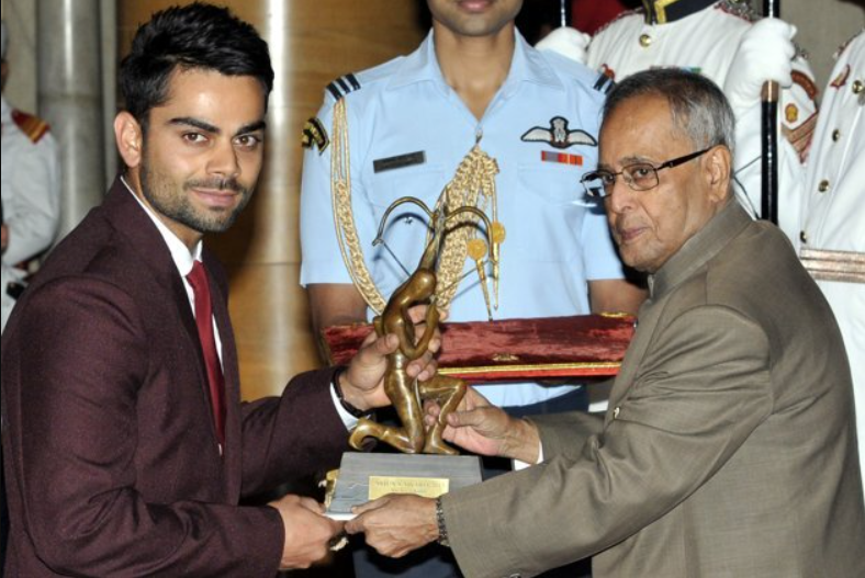 Virat Kohli receives Arjuna Award in 2018