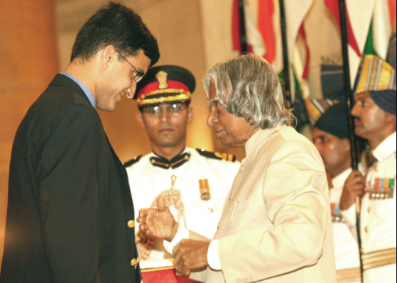 Ganguly received the Padma Shri Award in 2004