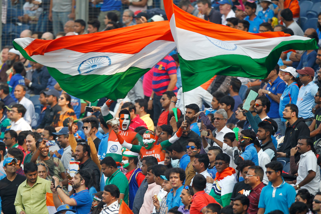 Indian Fans celebrating at stadium