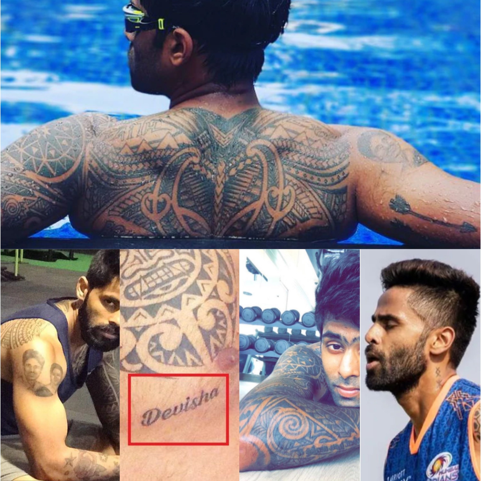 About 20 tattoos all over the body from the neck; Indian Cricket's 'Tattoo  Star'! - Suryakumar Yadav - TIme News