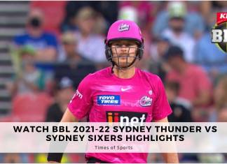 BBL 2021-22 Sydney Thunder vs Sydney Sixers Highlights