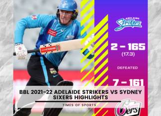 BBL 2021-22 Adelaide Strikers vs Sydney Sixers Highlights