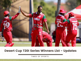 Desert Cup T20I Series Winners List