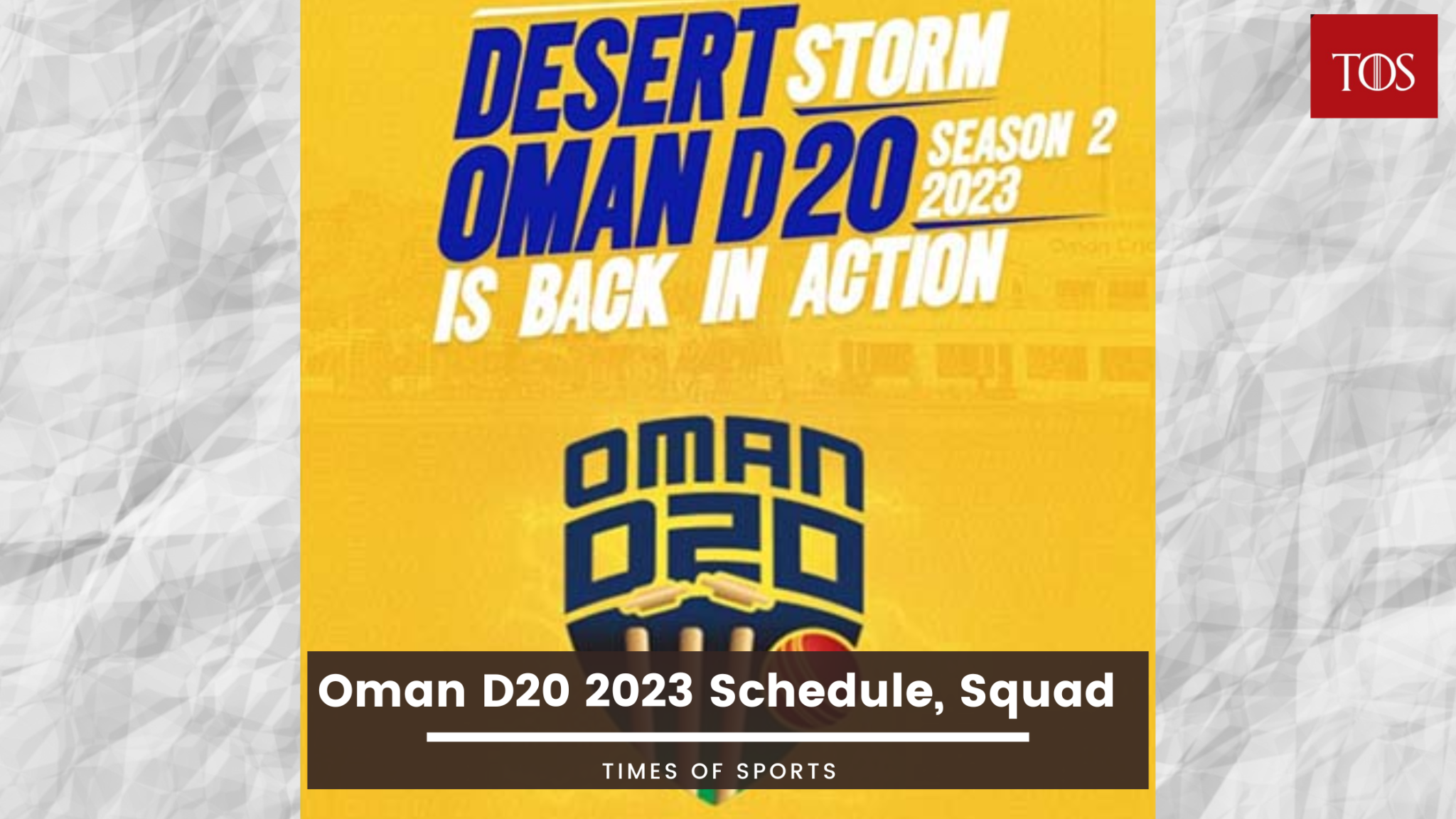 Oman D20 2023 Schedule, Squad With Venue And Timing Details