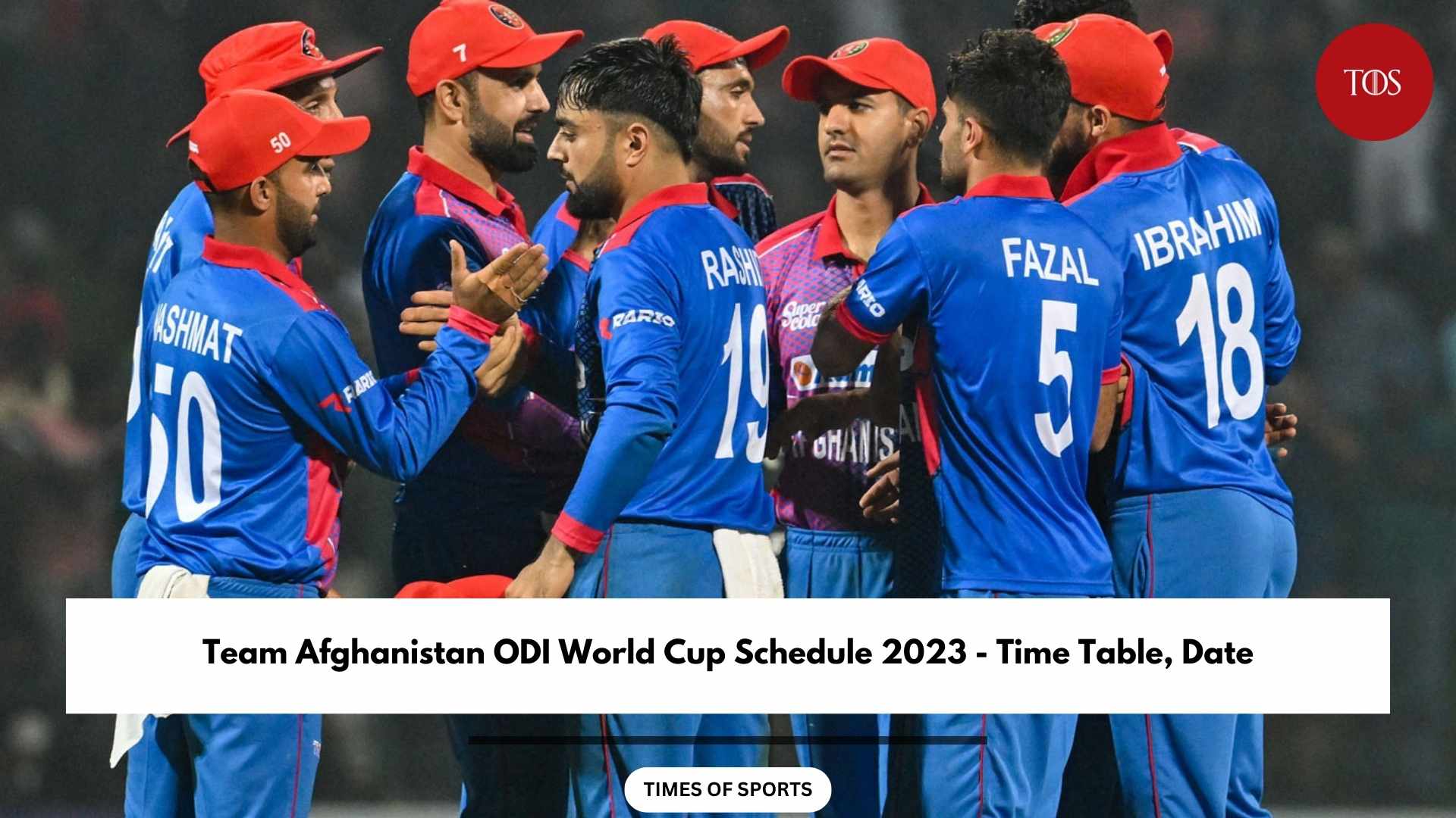 Team Afghanistan ODI World Cup Schedule 2023 Time Table, Date