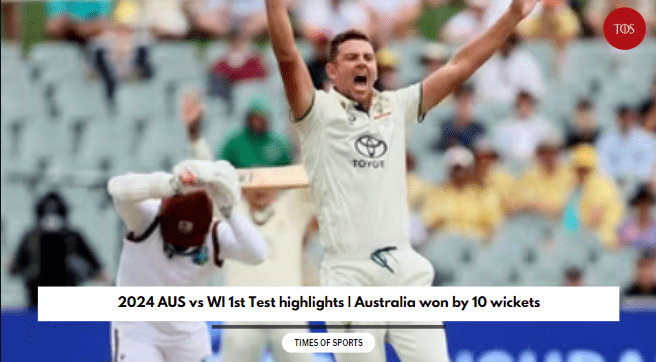 2024 AUS vs WI 1st Test highlights