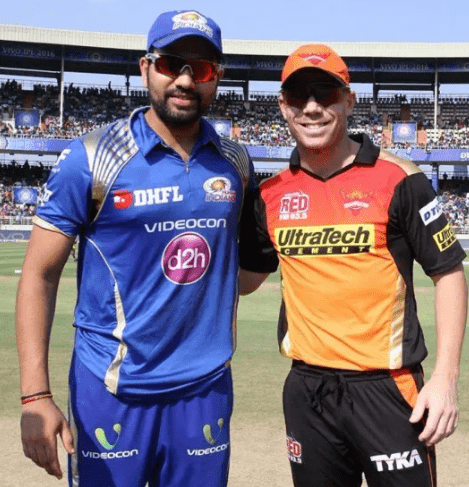 Rohit Sharma with David Warner in IPL 2016