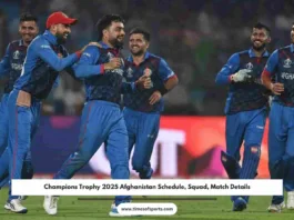 Champions Trophy 2025 Afghanistan Schedule