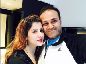 Virender Sehwag and Aarti Ahlawat